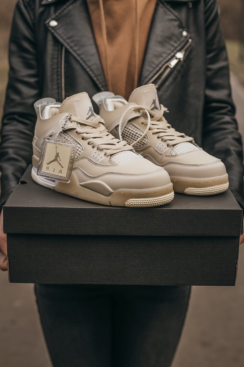 Кроссовки женские Nike Air Jordan 4 Retro x Off white, Найк Аир Джордан, натуральная кожа. Код IN-708, Бежевый
Кроссовки женские Nike Air Jordan 4 Retro x Off white, Найк Аир Джордан, натуральная кожа. Код IN-708, Бежевый