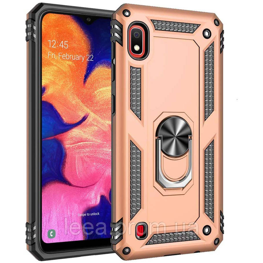 Ударопрочный чехол Serge Ring магнитный держатель Samsung Galaxy A10 (A105F), золотой
Ударопрочный чехол Serge Ring магнитный держатель Samsung Galaxy A10 (A105F), золотой