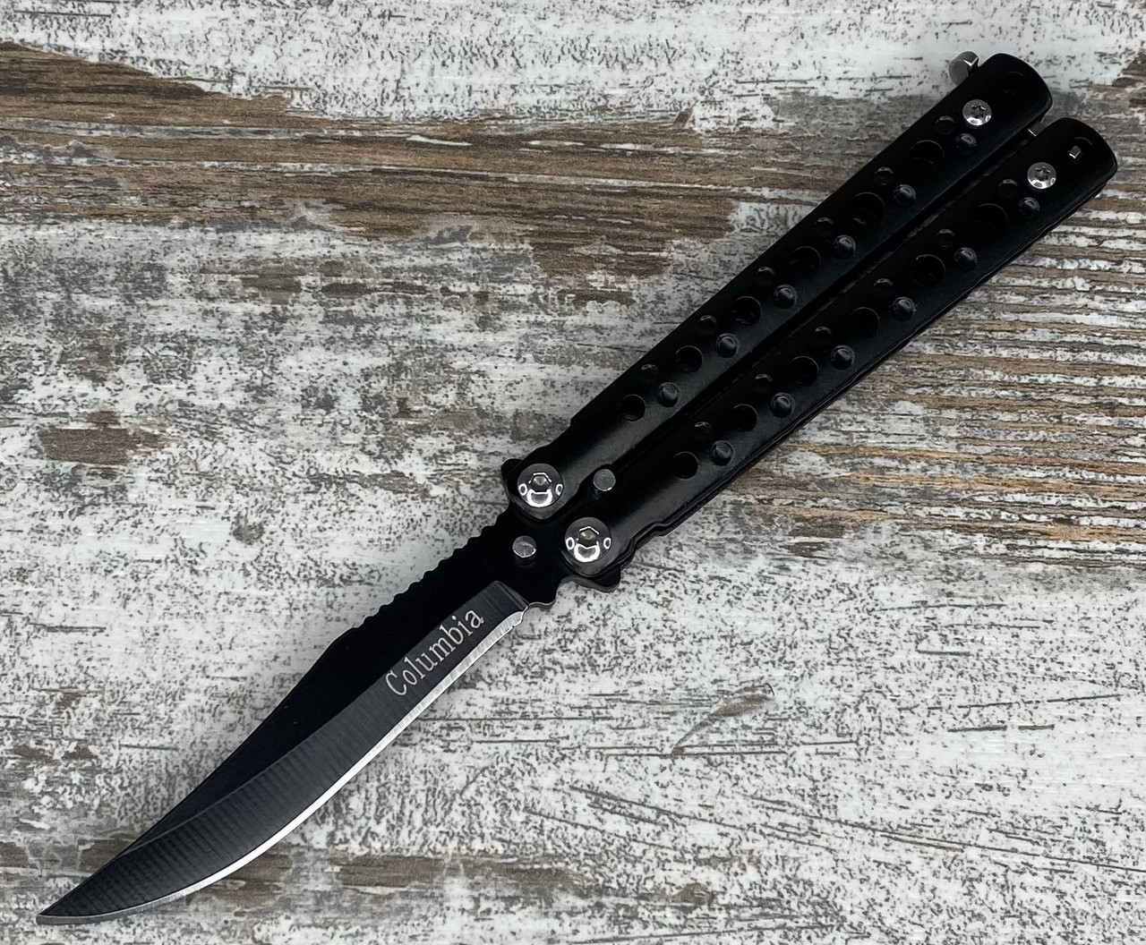 Нож бабочка COLUMBIA 16,5 см 402. Складной нож-бабочка. Балисонг из кс го cs go fade, Черный
Нож бабочка COLUMBIA 16,5 см 402. Складной нож-бабочка. Балисонг из кс го cs go fade, Черный