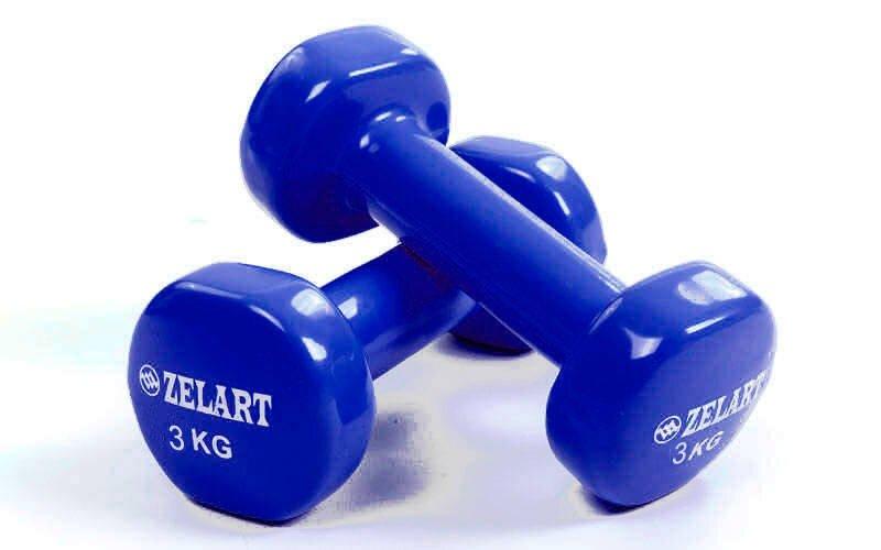 Гантели для фитнеса с виниловым покрытием Zelart Beauty TA-5225-3С (2x3кг), синие, Синий
Гантели для фитнеса с виниловым покрытием Zelart Beauty TA-5225-3С (2x3кг), синие, Синий