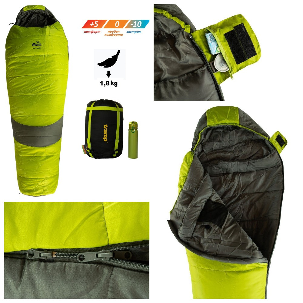 Спальный мешок-кокон Tramp Voyager Regular 220 см (TRS-052R-R) трехсезонный, Салатовый с серым
Спальный мешок-кокон Tramp Voyager Regular 220 см (TRS-052R-R) трехсезонный, Салатовый с серым