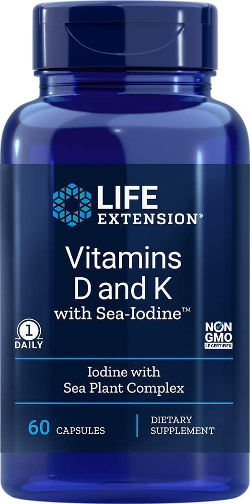 Витамин Д и К с йодом Life Extension Vitamins D and K with Sea-Iodine 60 капсул
Витамин Д и К с йодом Life Extension Vitamins D and K with Sea-Iodine 60 капсул