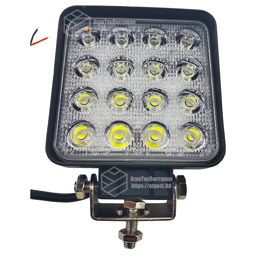 LED (Лед) фара квадратная МТЗ 48W, (16 диодов х 3 ват = 48 Ват), широкий луч 10/30V 6000K
LED (Лед) фара квадратная МТЗ 48W, (16 диодов х 3 ват = 48 Ват), широкий луч 10/30V 6000K