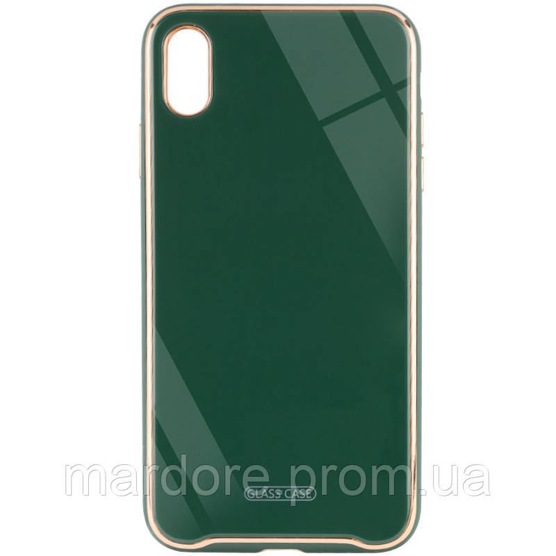 

TPU+Glass чехол Venezia для Apple iPhone XS Max (6.5, Зеленый / dark green