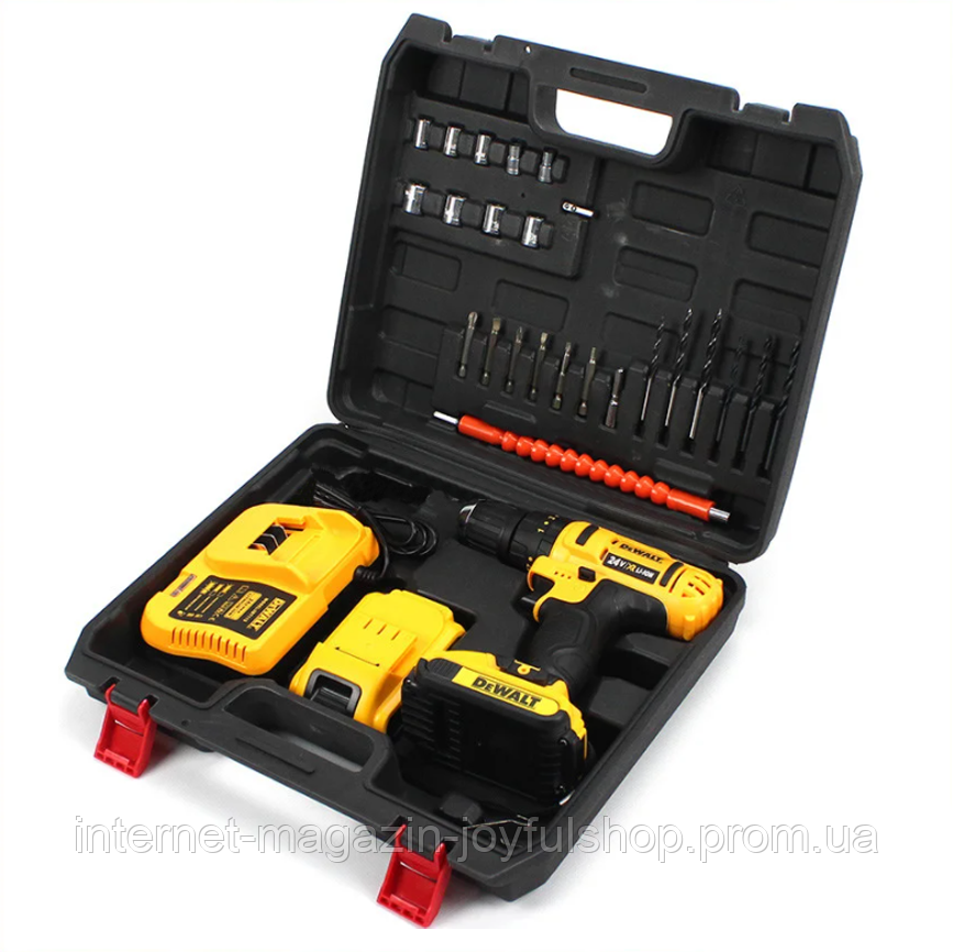 Ударный шуруповерт DeWALT DCD791 (24V 4Ah) с набором инструментов. Аккумуляторный дрель-шуруповерт Девольт
Ударный шуруповерт DeWALT DCD791 (24V 4Ah) с набором инструментов. Аккумуляторный дрель-шуруповерт Девольт