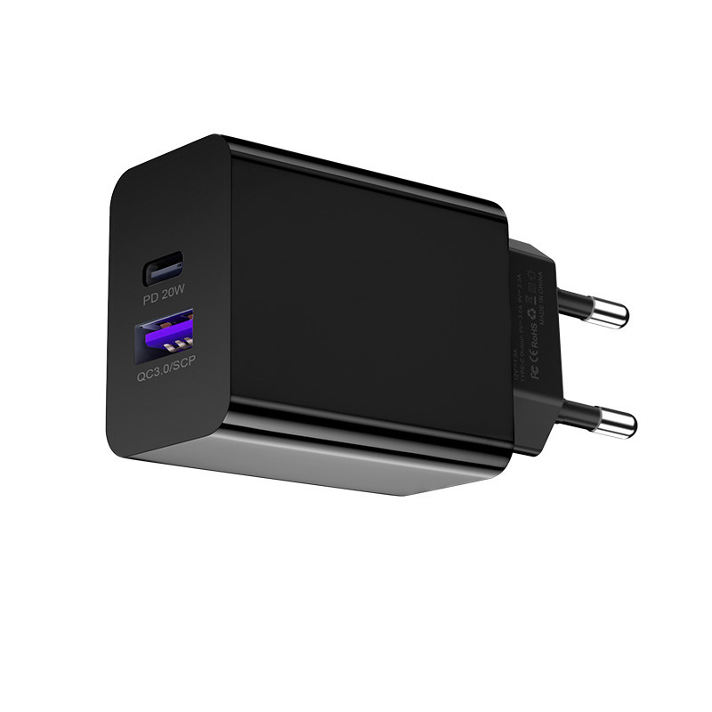 Универсальное сетевое зарядное устройство USB с поддержкой быстрой зарядки QC3.0 PD 20Вт Black
Универсальное сетевое зарядное устройство USB с поддержкой быстрой зарядки QC3.0 PD 20Вт Black