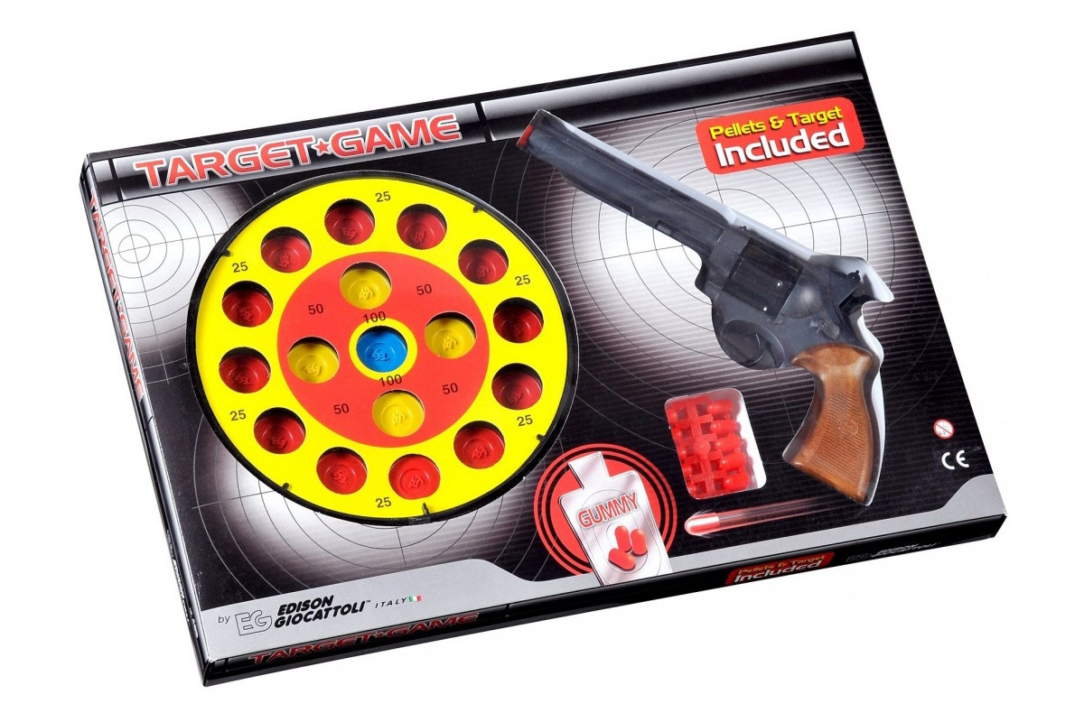 Игрушечный пистолет с мишенью Edison Giocattoli Target Game 28см 8-зарядный (485/22), Коричнево-серый
Игрушечный пистолет с мишенью Edison Giocattoli Target Game 28см 8-зарядный (485/22), Коричнево-серый