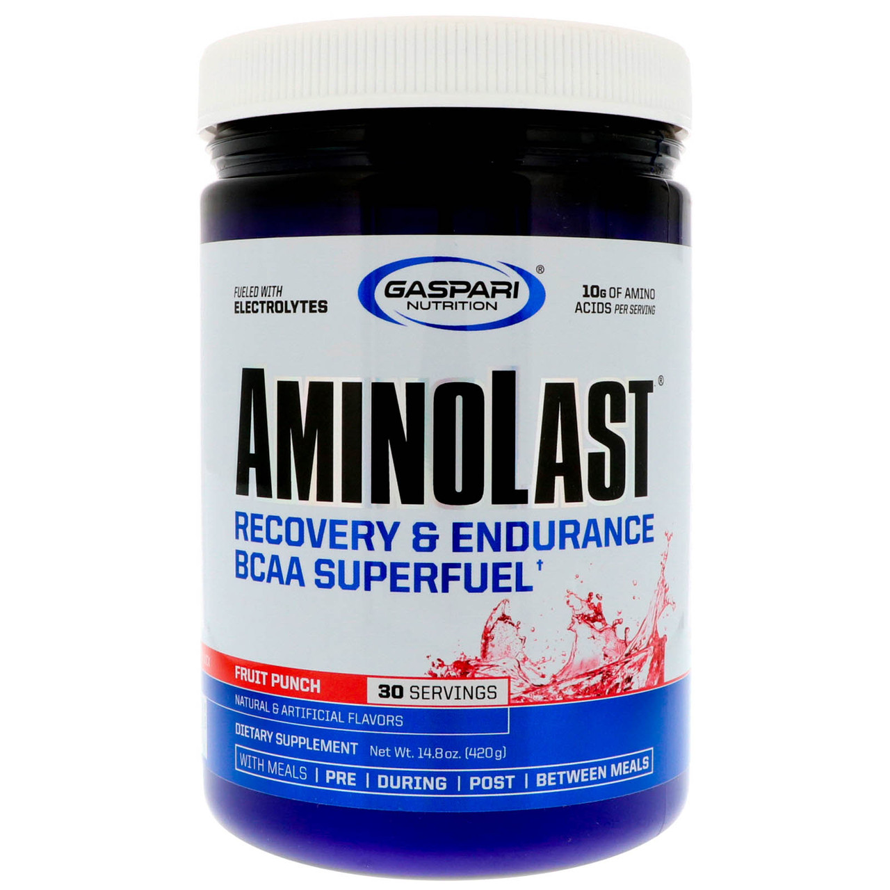 Gaspari Nutrition, Aminolast, супер-BCAA для восстановления и выносливости, фруктовый пунш, 420 г (14,8 унций)
Gaspari Nutrition, Aminolast, супер-BCAA для восстановления и выносливости, фруктовый пунш, 420 г (14,8 унций)