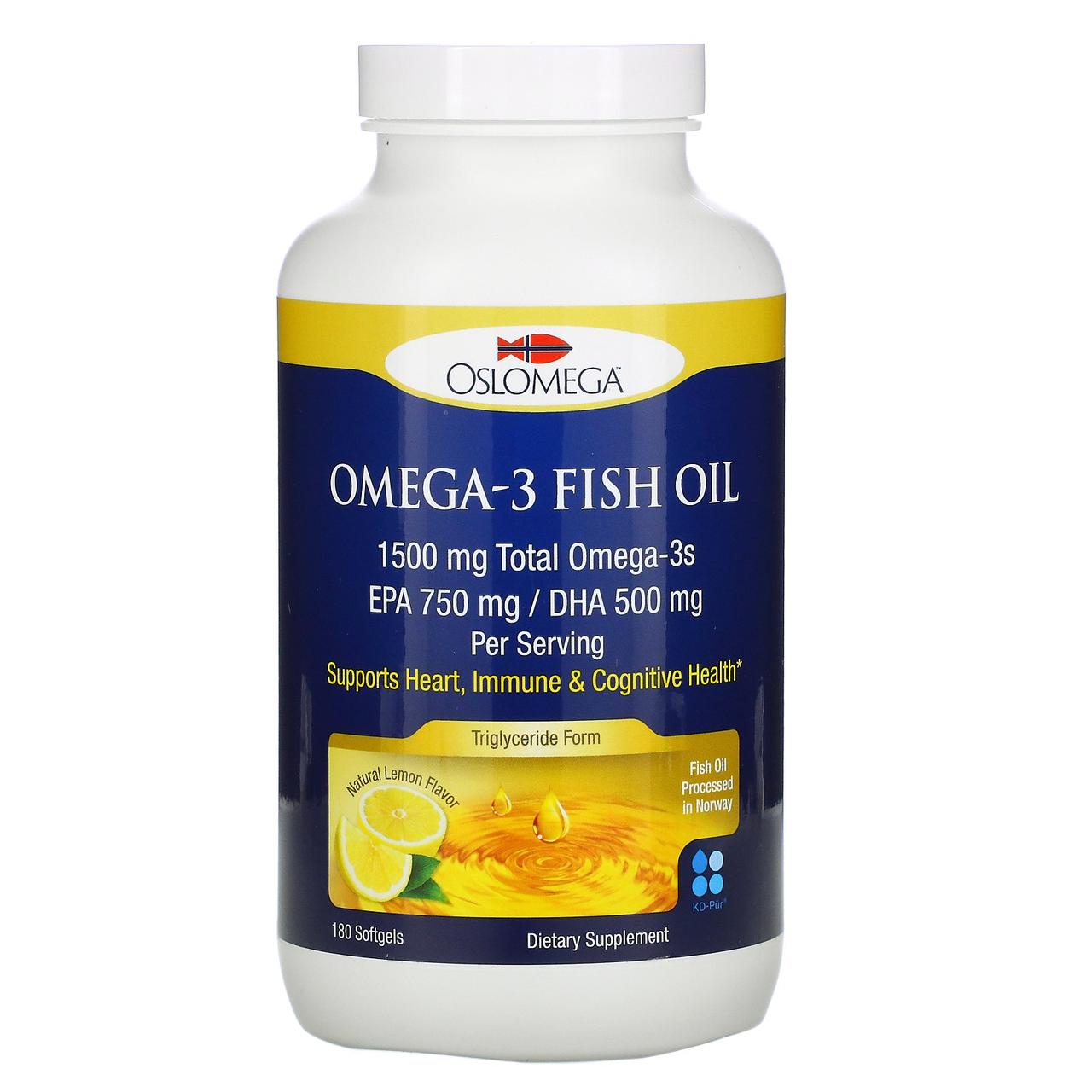 Oslomega, норвежская серия, рыбий жир с омега-3, лимонный вкус, 180 рыбно-желатиновых капсул
Oslomega, норвежская серия, рыбий жир с омега-3, лимонный вкус, 180 рыбно-желатиновых капсул