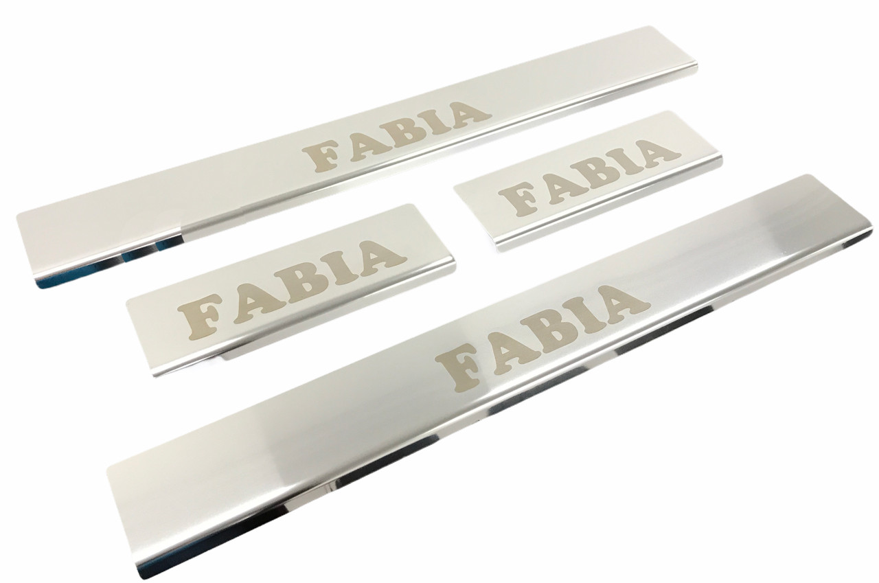 Skoda Fabia 2007-2014 гг. Накладки на пороги Carmos (4 шт, нерж.) / Накладки на пороги Шкода Фабиа
Skoda Fabia 2007-2014 гг. Накладки на пороги Carmos (4 шт, нерж.) / Накладки на пороги Шкода Фабиа