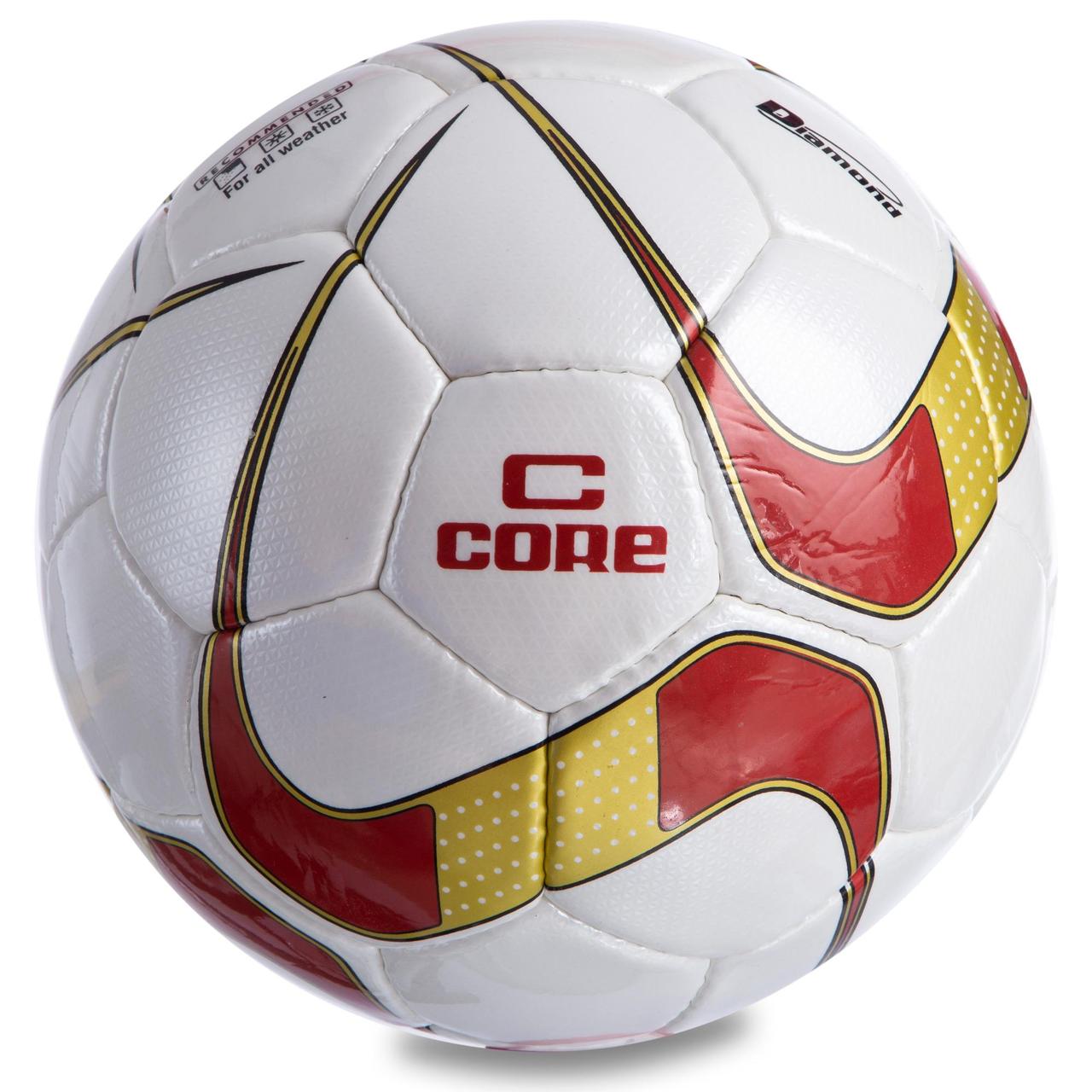 Мяч футбольный №5 PU ламин. CORE DIAMOND CR-023 (№5, 4 сл., сшит вручную, белый-золотой-бордовый
Мяч футбольный №5 PU ламин. CORE DIAMOND CR-023 (№5, 4 сл., сшит вручную, белый-золотой-бордовый