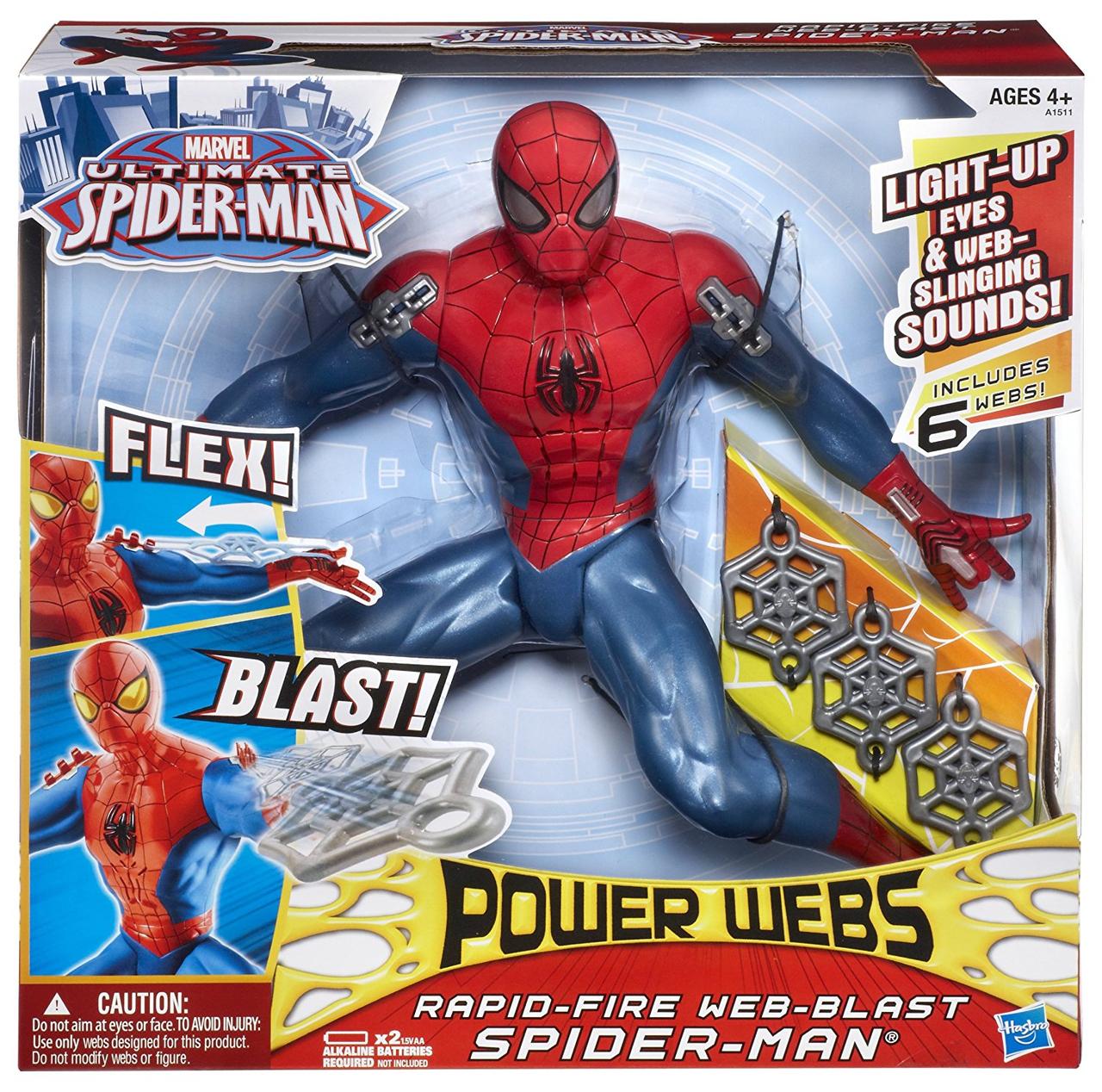 Большая интерактивная игрушка Человек-Паук 35 см - Ultimate Spider-Man, Power Webs, Web-Blast, Hasbro
Большая интерактивная игрушка Человек-Паук 35 см - Ultimate Spider-Man, Power Webs, Web-Blast, Hasbro