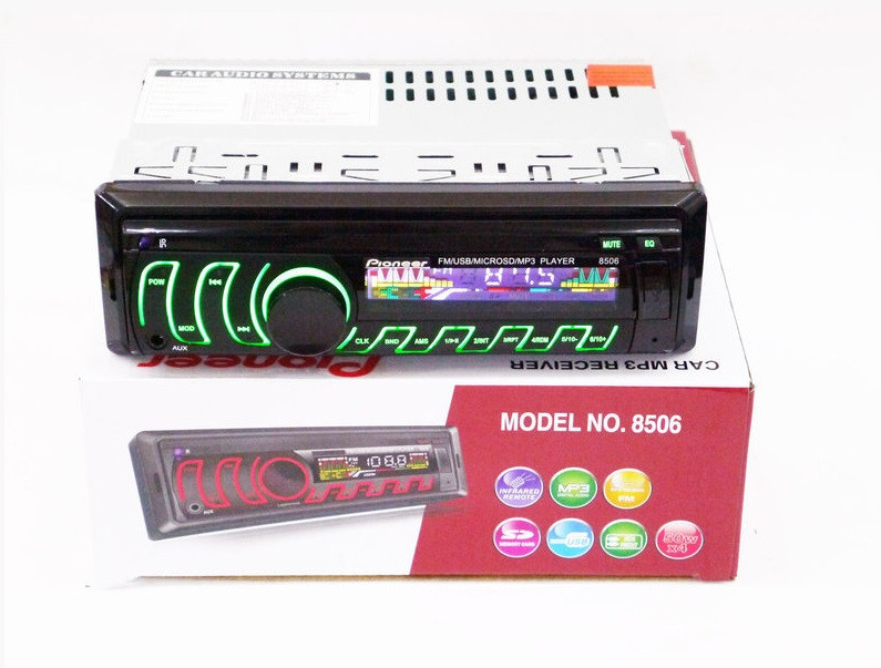 Автомагнитола 1DIN MP3 8506 Pioneer Автомобильная магнитола RGB панель + пульт управления
Автомагнитола 1DIN MP3 8506 Pioneer Автомобильная магнитола RGB панель + пульт управления