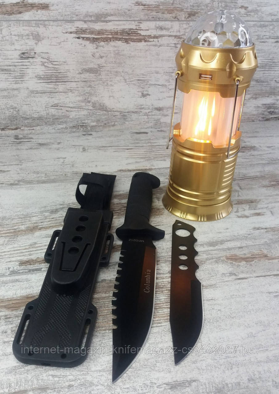 Охотничий нож COLUNBIA MF021Z в комплекте с LED лампой с эффектом огня и дискошаром SX-6888T, Черный
Охотничий нож COLUNBIA MF021Z в комплекте с LED лампой с эффектом огня и дискошаром SX-6888T, Черный