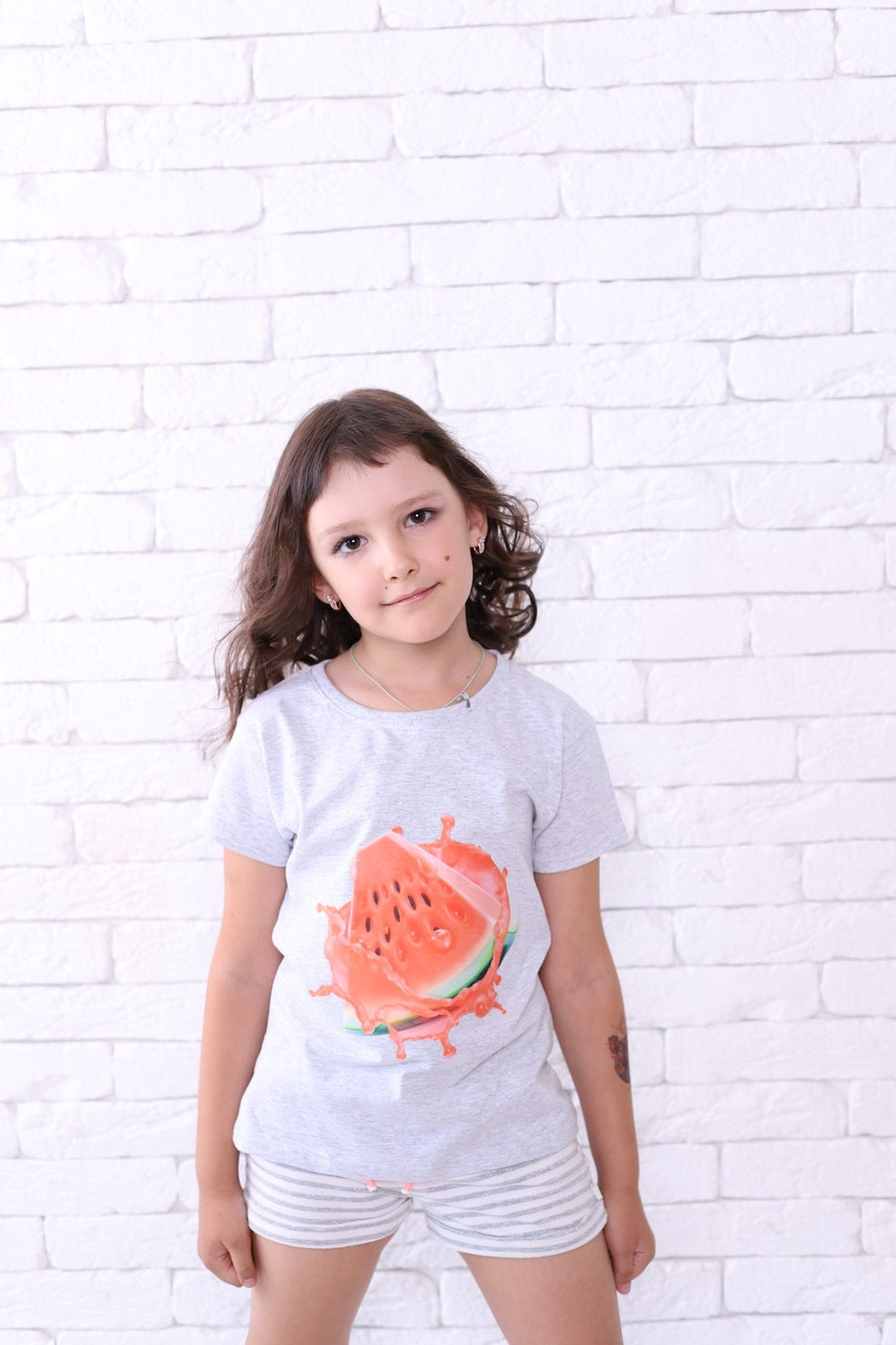 Футболка для девочки 100% хлопок производство Марокко Quality Watermelon gray 128
Футболка для девочки 100% хлопок производство Марокко Quality Watermelon gray 128