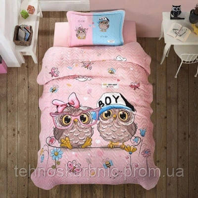 Покрывало подростковое стеганное хлопковое с наволочкой Aran Clasy 180x240 Совы Puhu SKL53-276759, Розовый
Покрывало подростковое стеганное хлопковое с наволочкой Aran Clasy 180x240 Совы Puhu SKL53-276759, Розовый