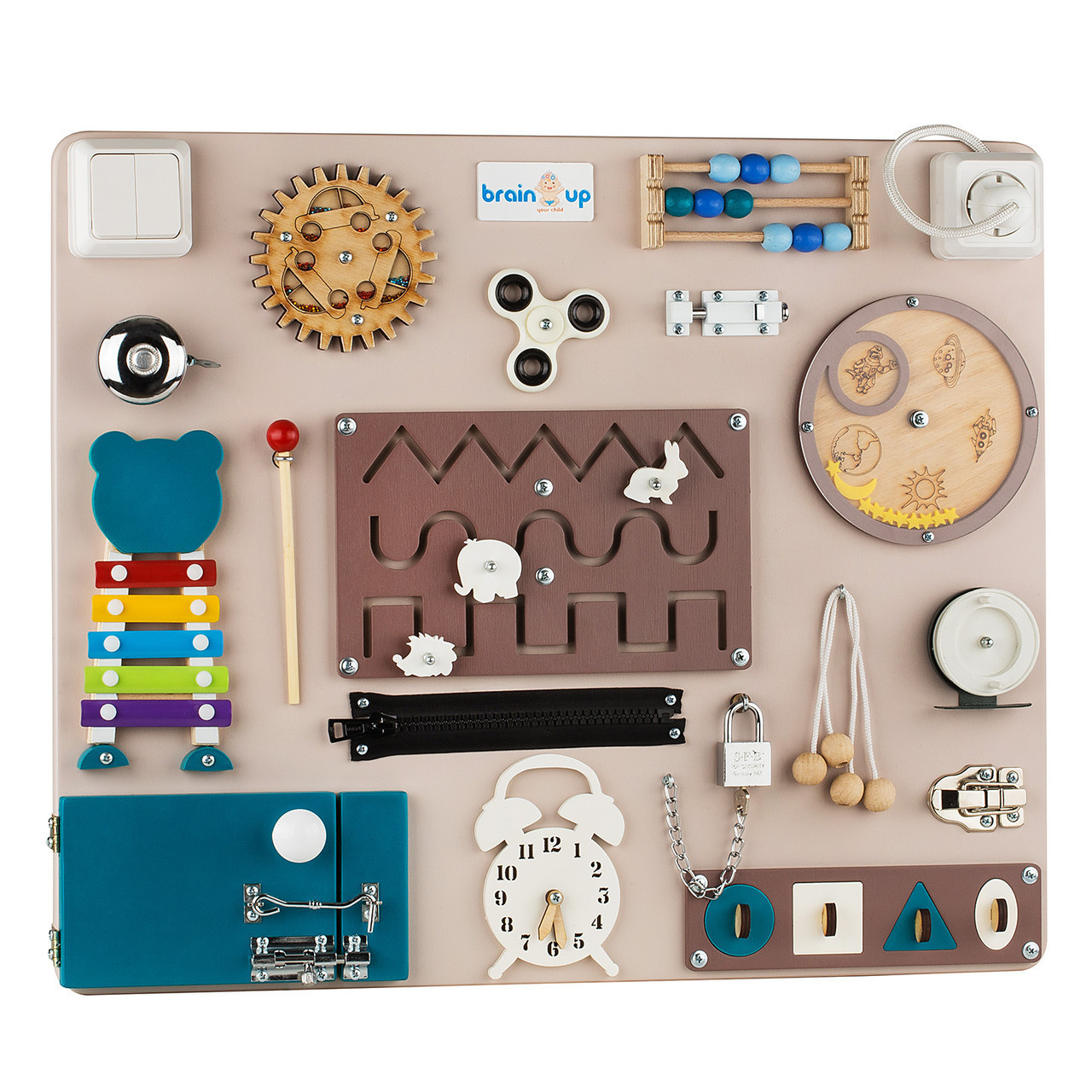 Бизиборд BrainUp Smart Busy Board настольная развивающая игра доска из 25 деталей M50x60 см (6004_1
Бизиборд BrainUp Smart Busy Board настольная развивающая игра доска из 25 деталей M50x60 см (6004_1