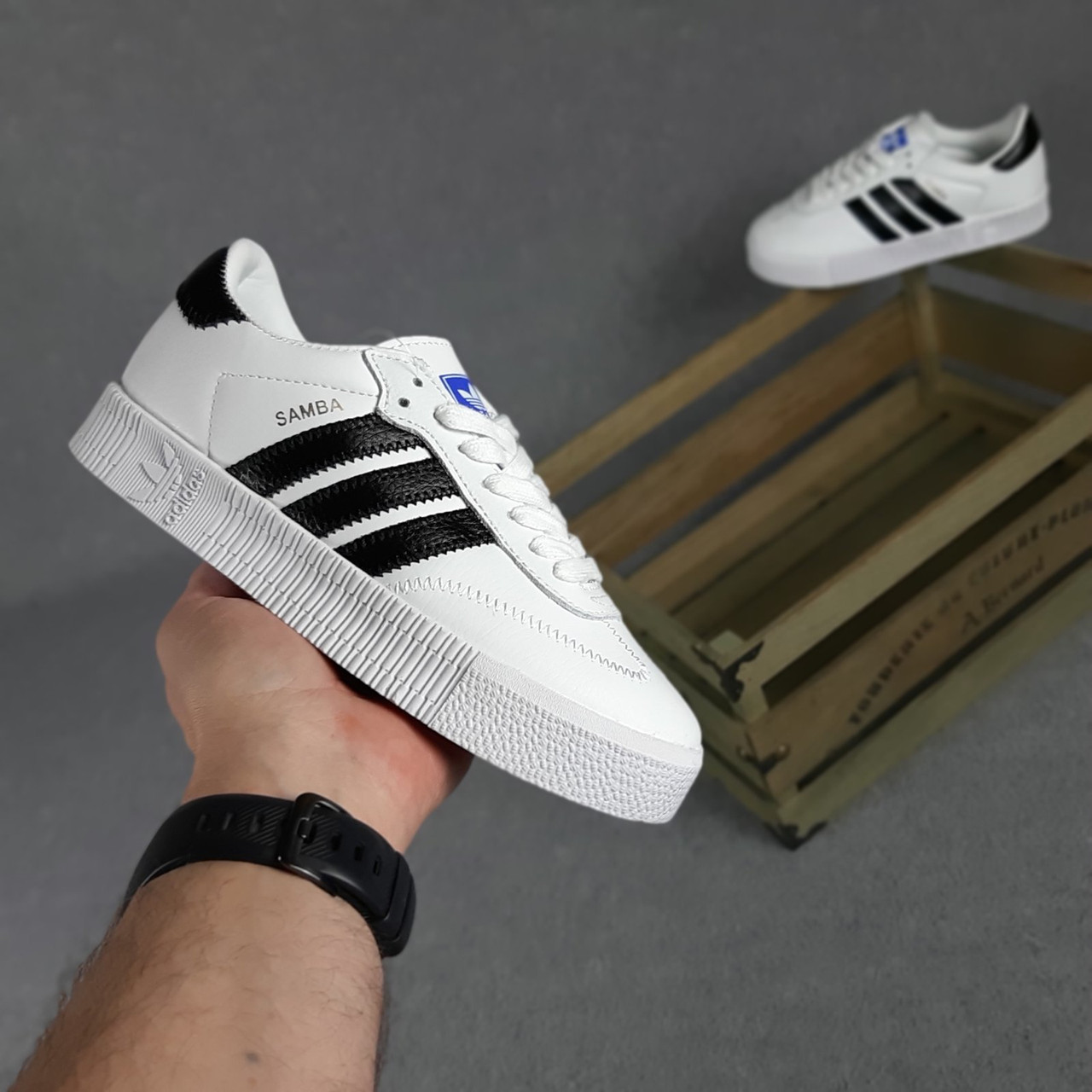 Кроссовки женские Adidas Samba белые с черным, Адидас Самба, натуральная кожа, прошиты. Kод OD-20322 39, Белый
Кроссовки женские Adidas Samba белые с черным, Адидас Самба, натуральная кожа, прошиты. Kод OD-20322 39, Белый
