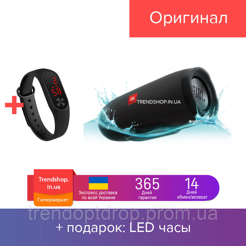 Портативная Bluetooth колонка JBL беспроводная мощная блютуз колонка Charge 3 черный
Портативная Bluetooth колонка JBL беспроводная мощная блютуз колонка Charge 3 черный