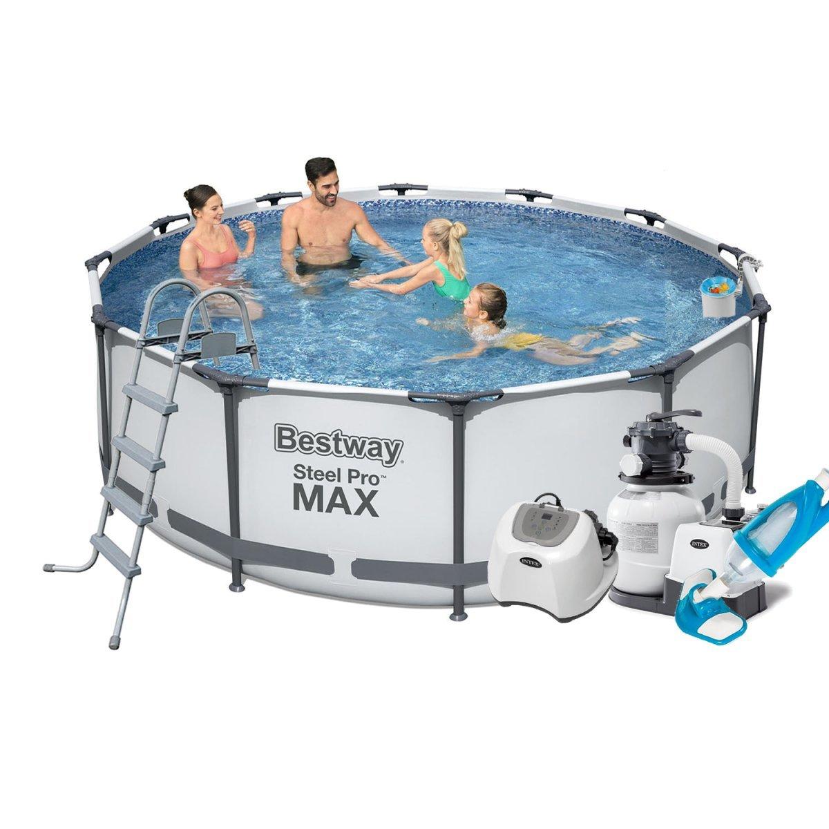 Каркасный бассейн Bestway 56420 - 10, 366 х 122 см (5 г/ч, 6 000 л/ч, лестница, тент, подстилка, набор для
Каркасный бассейн Bestway 56420 - 10, 366 х 122 см (5 г/ч, 6 000 л/ч, лестница, тент, подстилка, набор для