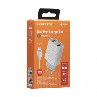 Сетевое Зарядное Устройство Borofone BA39A QC3.0 Lightning 2USB 18W SKL11-280569, Белый
Сетевое Зарядное Устройство Borofone BA39A QC3.0 Lightning 2USB 18W SKL11-280569, Белый