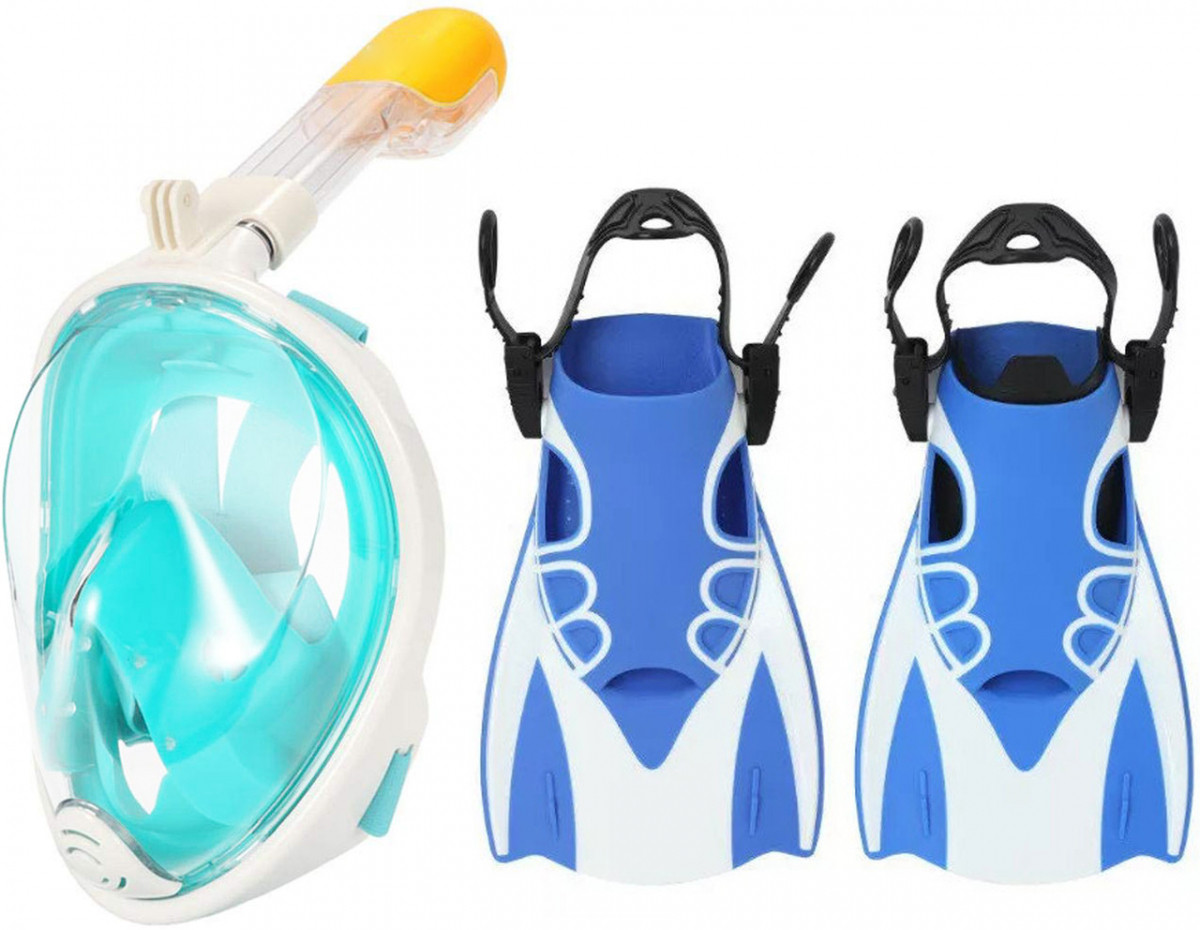 Набор для плавания 2 в 1 (маска FREE BREATH M2068G ласты) Бирюзовая маска (размер L/XL); Ласты (размер L)
Набор для плавания 2 в 1 (маска FREE BREATH M2068G ласты) Бирюзовая маска (размер L/XL); Ласты (размер L)