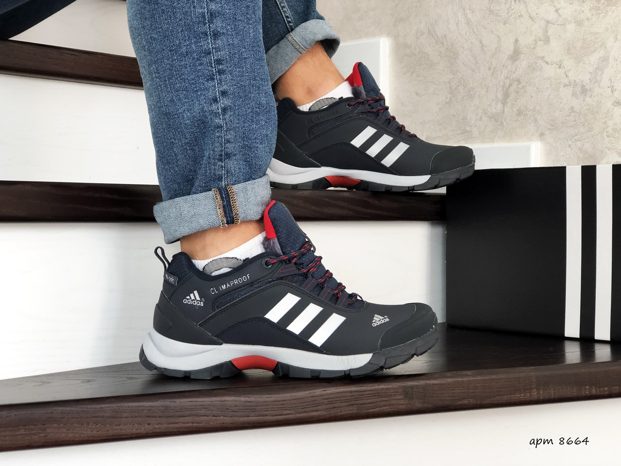 Мужские зимние кроссовки на меху Adidas Адидас Climaproof, кожа, пена, синие с белым. 44, Синий
Мужские зимние кроссовки на меху Adidas Адидас Climaproof, кожа, пена, синие с белым. 44, Синий