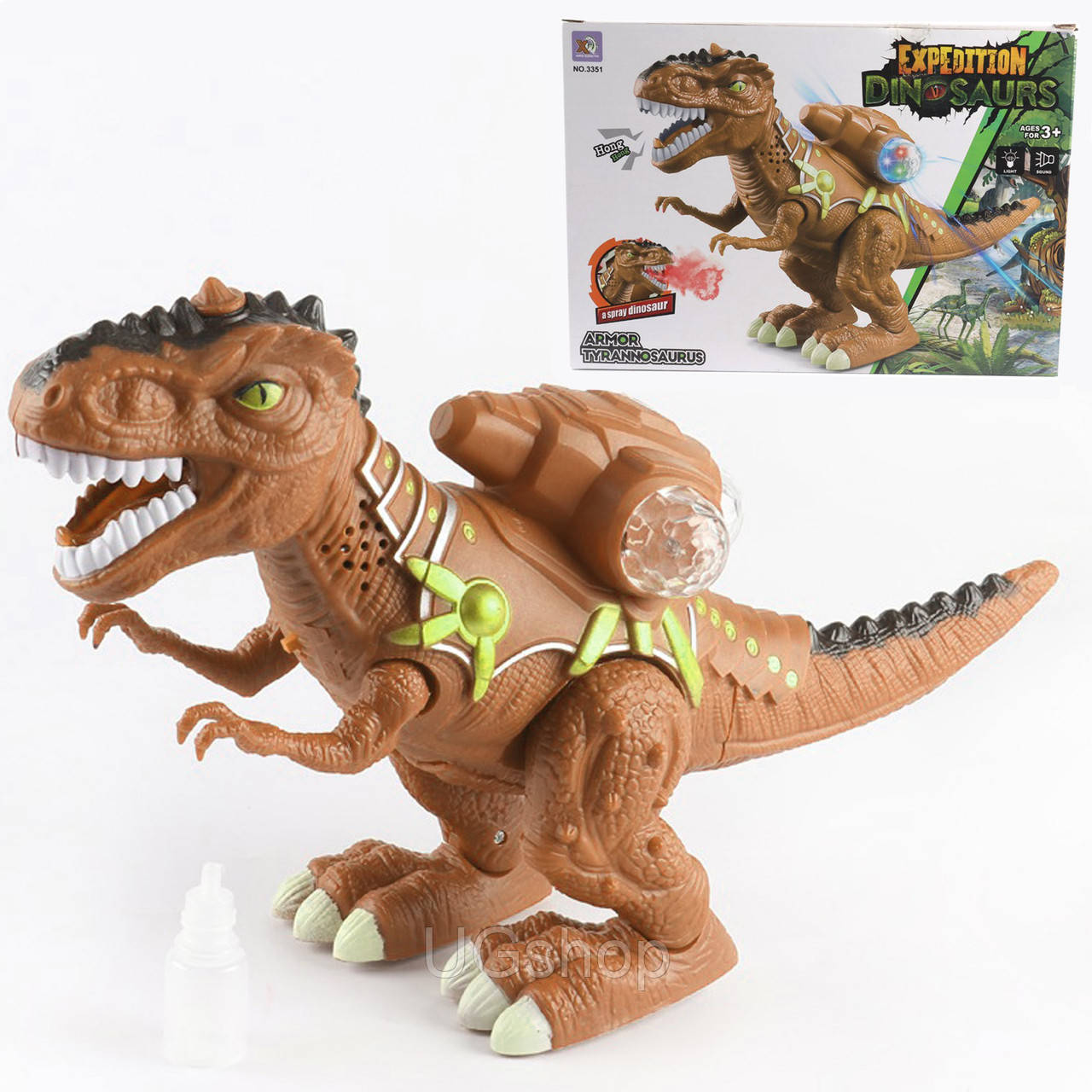 Игрушка динозавр ходит пускает пар Светящийся тираннозавр в броне Armor Tyrannosaurus детская игрушка UG, Коричневый
Игрушка динозавр ходит пускает пар Светящийся тираннозавр в броне Armor Tyrannosaurus детская игрушка UG, Коричневый