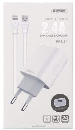 Зарядное устройство Remax RP-U14i Traveller 2.4A 1USB + кабель Lightning 220V Белый (евровилка)
Зарядное устройство Remax RP-U14i Traveller 2.4A 1USB + кабель Lightning 220V Белый (евровилка)