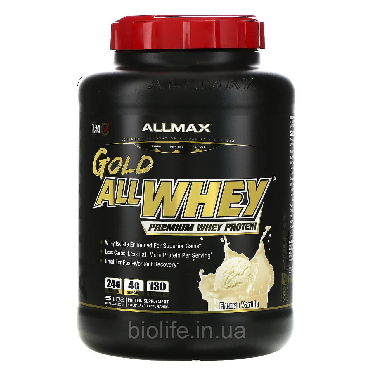 ALLMAX Nutrition, AllWhey Gold, 100% Whey Protein + Premium Whey Protein Isolate, French Vanilla, 5 lbs. (2.27
ALLMAX Nutrition, AllWhey Gold, 100% Whey Protein + Premium Whey Protein Isolate, French Vanilla, 5 lbs. (2.27