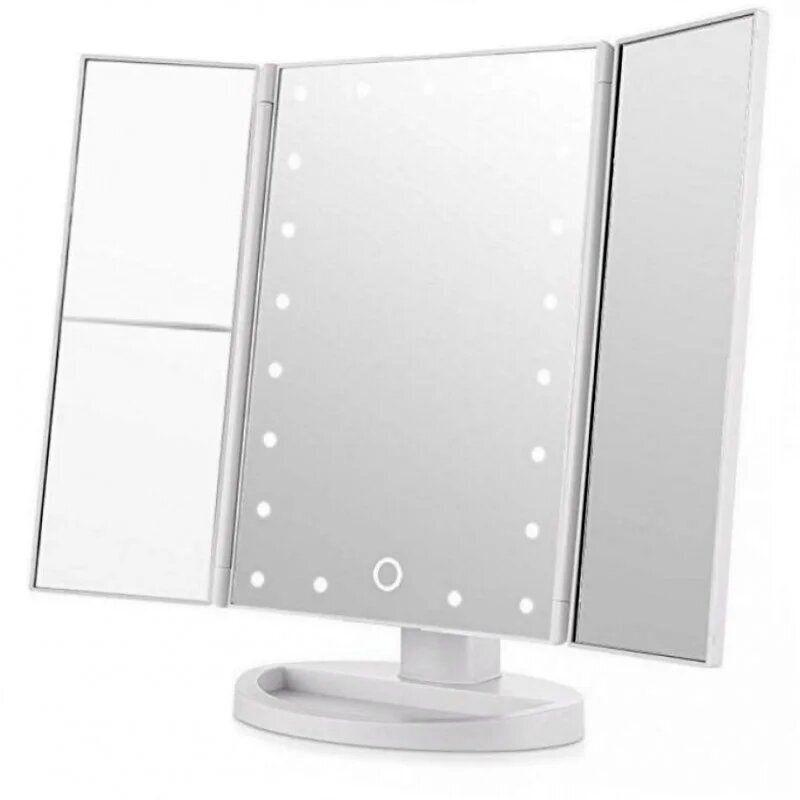 Зеркало тройное для макияжа с LED подсветкой Magic Makeup Mirror, 22 лампы, косметическое зеркало с подсветкой, Белый
Зеркало тройное для макияжа с LED подсветкой Magic Makeup Mirror, 22 лампы, косметическое зеркало с подсветкой, Белый