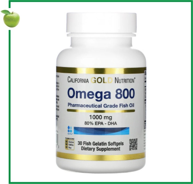California Gold Nutrition, Омега 800, 800 мг Омега-3 в 1000 мг рыбьего жира, триглицериды, 30 капсул, США
California Gold Nutrition, Омега 800, 800 мг Омега-3 в 1000 мг рыбьего жира, триглицериды, 30 капсул, США