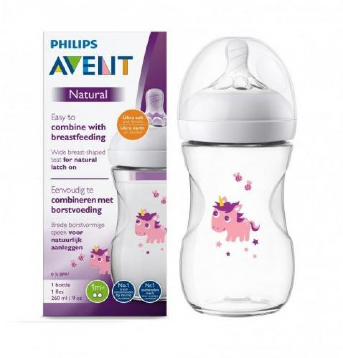 Бутылочка для кормления Philips AVENT Natural Единорог 260 мл (SCF070/25), Прозрачный
Бутылочка для кормления Philips AVENT Natural Единорог 260 мл (SCF070/25), Прозрачный