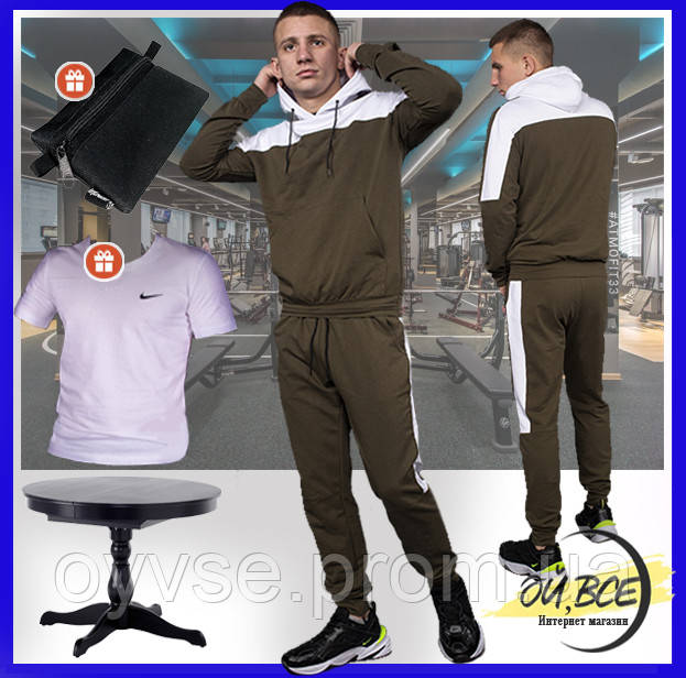 Мужской спортивный костюм хаки с капюшоном, кофта и штаны, костюм для прогулок "Spirited" Intruder + 2 подарка L, Оливковый
Мужской спортивный костюм хаки с капюшоном, кофта и штаны, костюм для прогулок "Spirited" Intruder + 2 подарка L, Оливковый