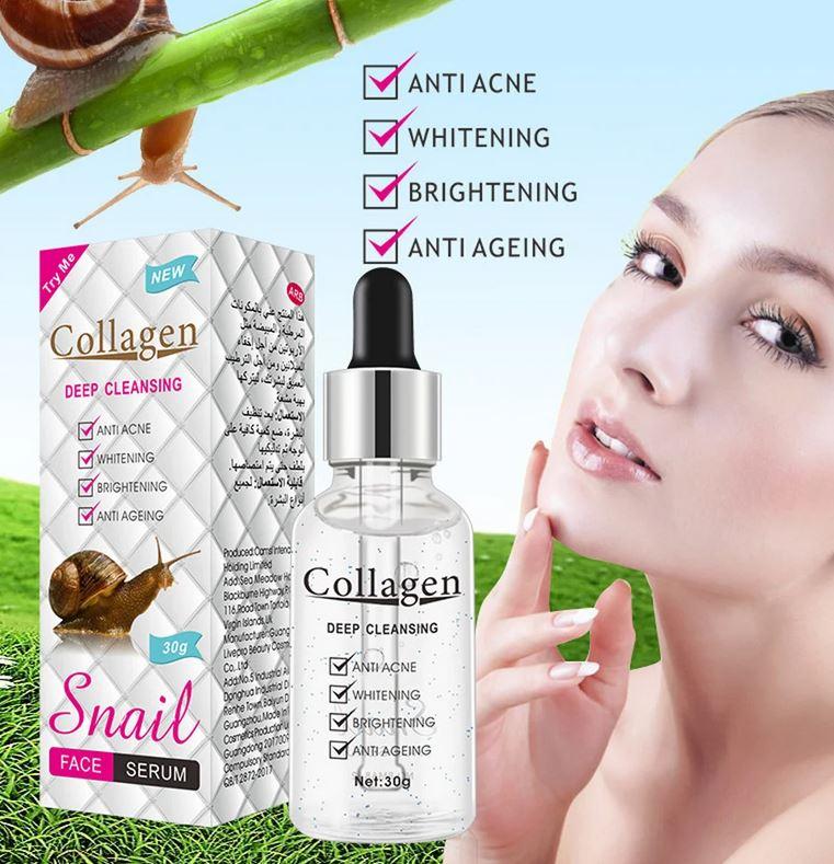 Коллагеновая сыворотка для лица с муцином улитки Snail Collagen омоложение + увлажнение + питание + анти акне
Коллагеновая сыворотка для лица с муцином улитки Snail Collagen омоложение + увлажнение + питание + анти акне