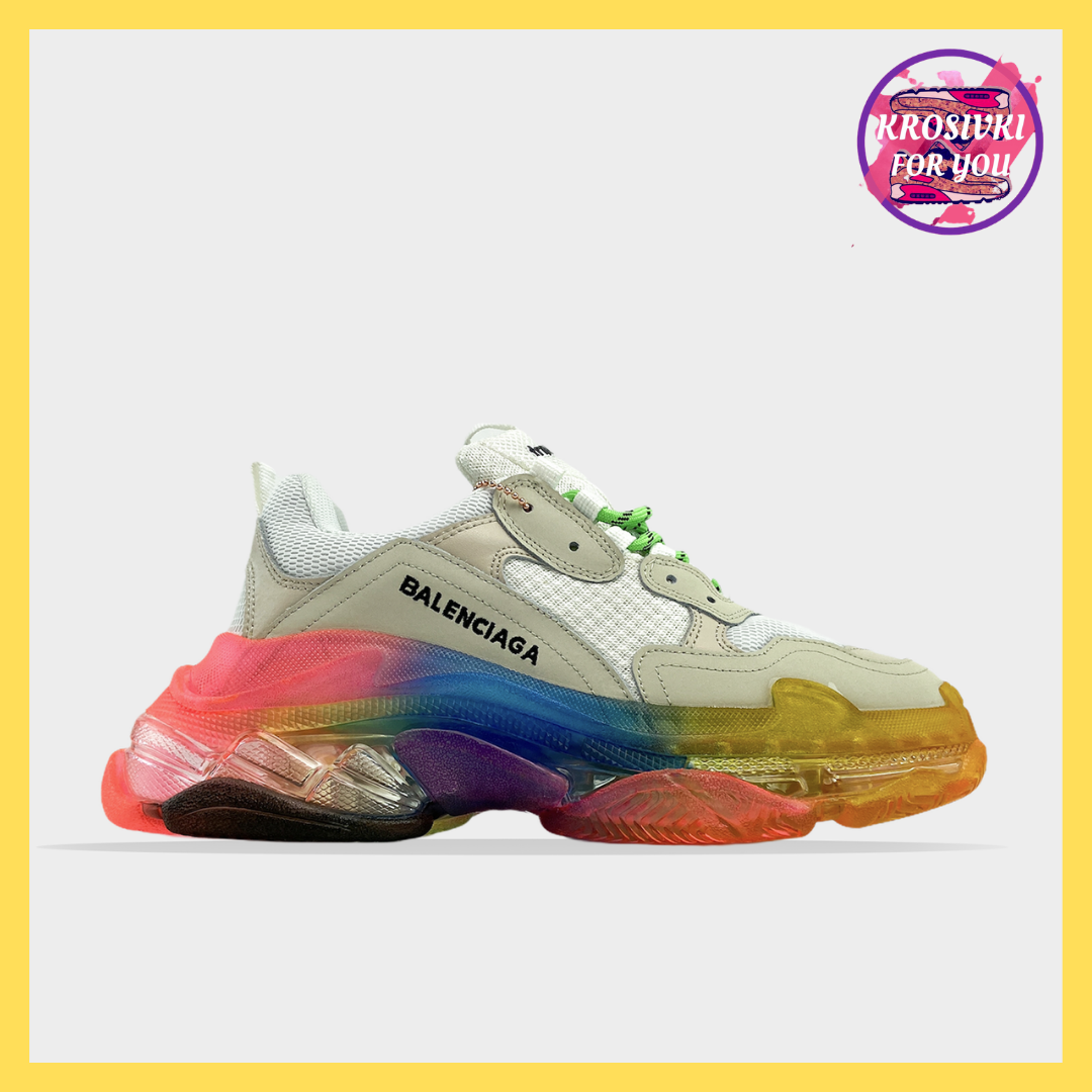 Женские кроссовки Balenciaga Triple S Clear Sole White Rainbow (Белый Серый) 39, Чёрный
Женские кроссовки Balenciaga Triple S Clear Sole White Rainbow (Белый Серый) 39, Чёрный