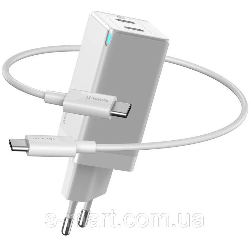 СЗУ 2Type-C Baseus GaN2 Quick Charger 45W + Type-C to Type-C Cable (CCGAN-M02) White, Белый
СЗУ 2Type-C Baseus GaN2 Quick Charger 45W + Type-C to Type-C Cable (CCGAN-M02) White, Белый