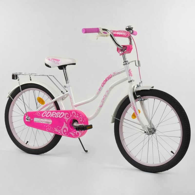 Велосипед детский 2-х колёсный 20" с ручным тормозом и звоночком "CORSO" White/Pink (88281, Белый/розовый
Велосипед детский 2-х колёсный 20" с ручным тормозом и звоночком "CORSO" White/Pink (88281, Белый/розовый
