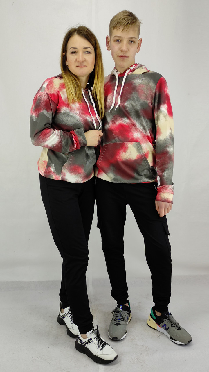 Кофта унисекс пара принт тай-дай красно серый с капюшоном и карманом S, M, L, XL, XXL, Разные цвета
Кофта унисекс пара принт тай-дай красно серый с капюшоном и карманом S, M, L, XL, XXL, Разные цвета