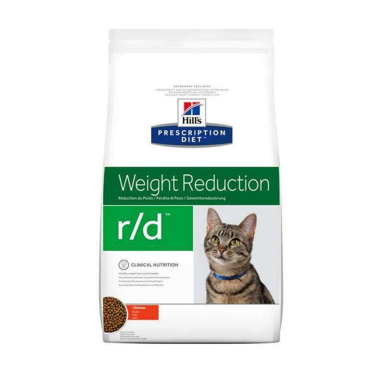 Hills (Хилс) PD Feline r/d Weight Reduction - корм для кошек для снижения веса, с курицей, 5кг
Hills (Хилс) PD Feline r/d Weight Reduction - корм для кошек для снижения веса, с курицей, 5кг