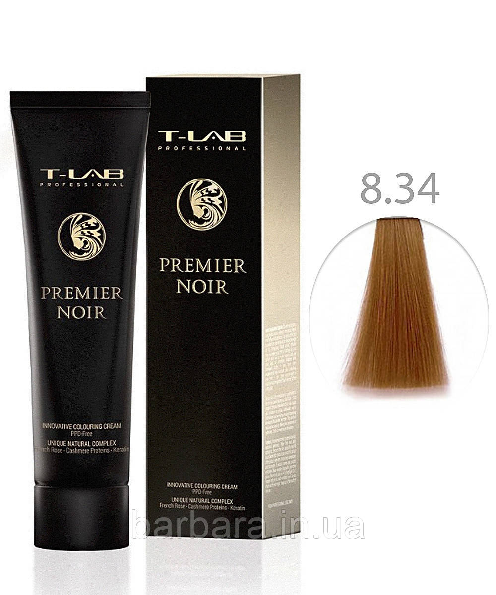 Крем-краска для волос T-LAB Professional Premier Noir Colouring Cream 8.34 Светлый блондин золотисто-медный
Крем-краска для волос T-LAB Professional Premier Noir Colouring Cream 8.34 Светлый блондин золотисто-медный