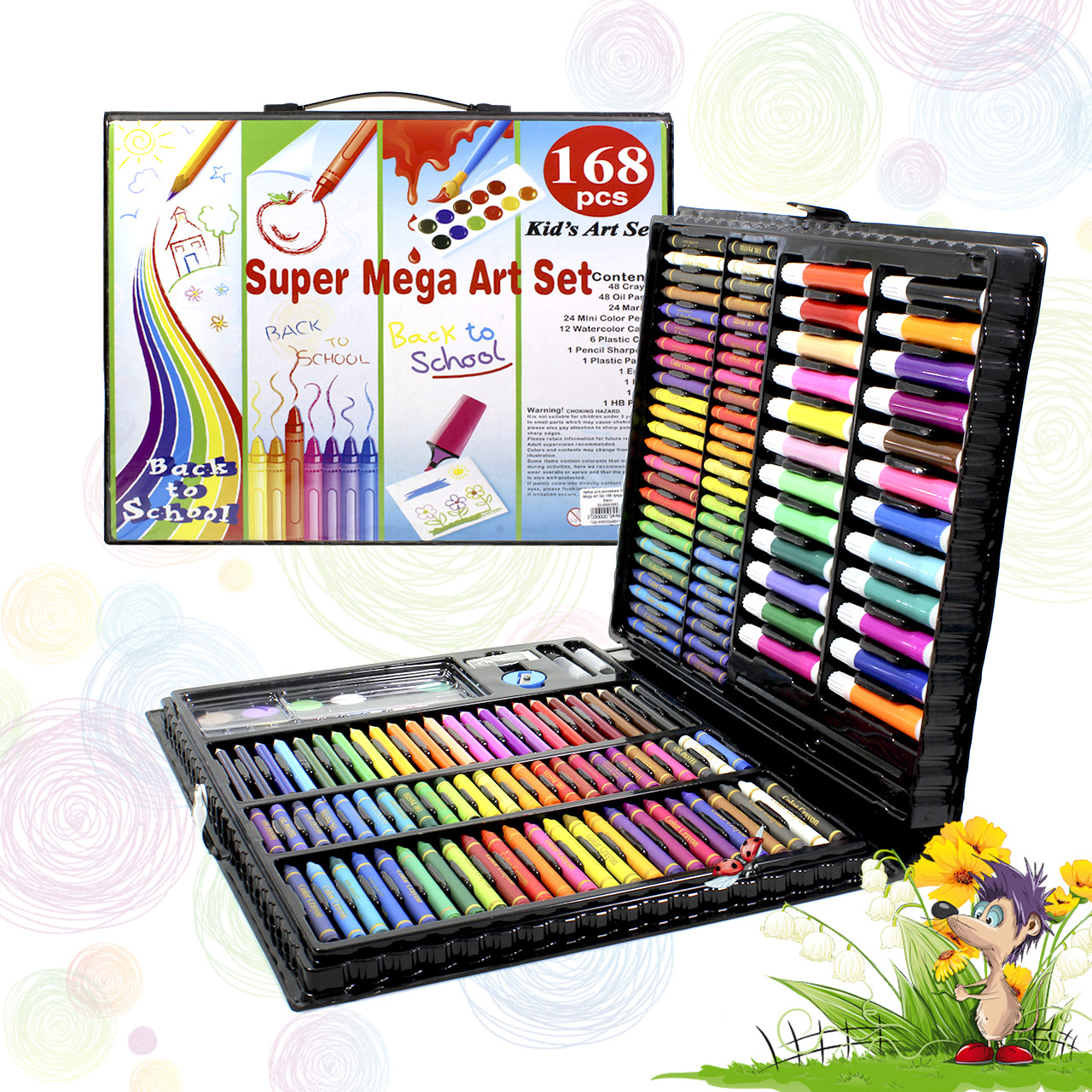 Набор для рисования Super Mega Art Set Black 168 предметов Чемоданчи Фломастеры Мелки Карандаши (Уценка)
Набор для рисования Super Mega Art Set Black 168 предметов Чемоданчи Фломастеры Мелки Карандаши (Уценка)