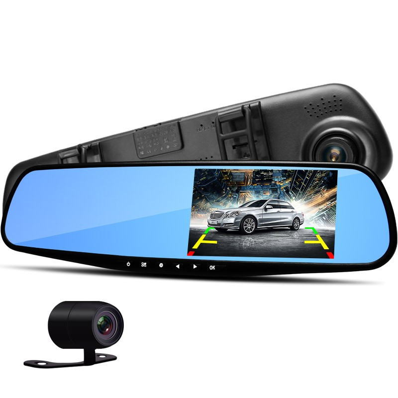 Автомобильное зеркало видеорегистратор для машины на 2 камеры VEHICLE BLACKBOX DVR 1080p камерой заднего вида.
Автомобильное зеркало видеорегистратор для машины на 2 камеры VEHICLE BLACKBOX DVR 1080p камерой заднего вида.