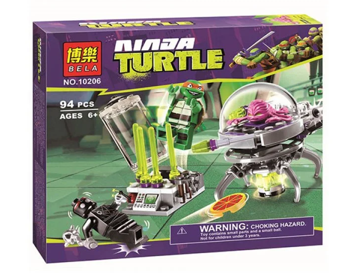 Конструктор Bela 10206 Черепашки - Ниндзя (Ninja Turtles) Побег из лаборатории Крэнг, (аналог Lego 79100
Конструктор Bela 10206 Черепашки - Ниндзя (Ninja Turtles) Побег из лаборатории Крэнг, (аналог Lego 79100