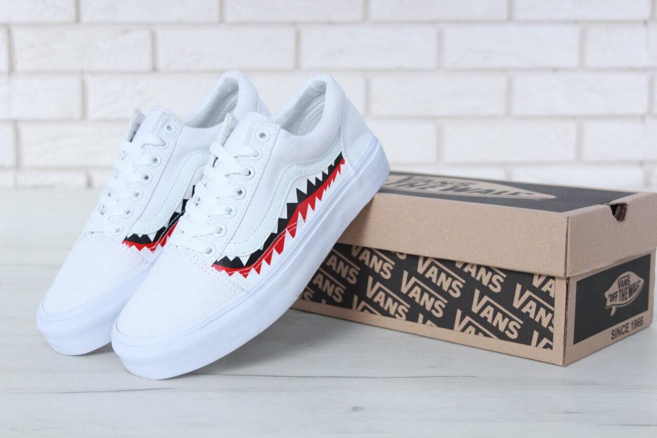 Кеды Vans Old School Shark White (Ванс Олд Скул Акула белая женские и мужские размеры 37-44), Белый
Кеды Vans Old School Shark White (Ванс Олд Скул Акула белая женские и мужские размеры 37-44), Белый