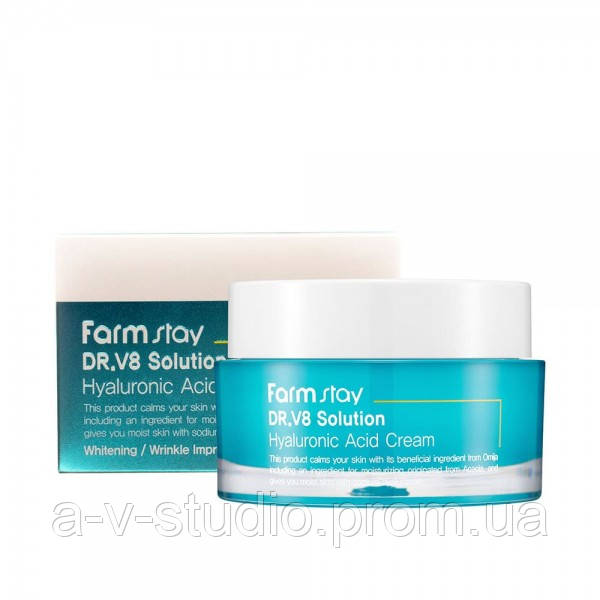 Увлажняющий крем с гиалуроновой кислотой FarmStay Dr.V8 Solution Hyaluronic Acid Cream
Увлажняющий крем с гиалуроновой кислотой FarmStay Dr.V8 Solution Hyaluronic Acid Cream