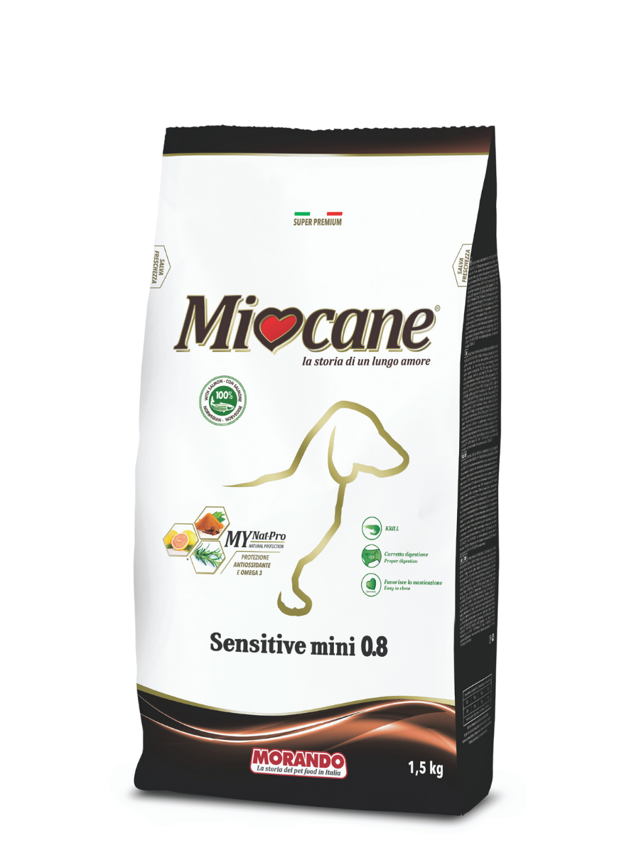 Сухой корм для собак мелких пород с чувствительным пищеварением Morando MioCane Mini Sensitive с лососем 1.5кг
Сухой корм для собак мелких пород с чувствительным пищеварением Morando MioCane Mini Sensitive с лососем 1.5кг