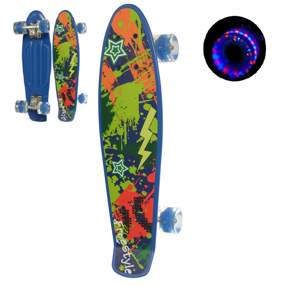 Детский яркий скейт пенни борд пластиковый со светящимися колесами Penny Board синий скейтборды и роллерсерфы
Детский яркий скейт пенни борд пластиковый со светящимися колесами Penny Board синий скейтборды и роллерсерфы