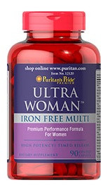 

Витаминно-минеральный комплекс для женщин Puritan's pride Ultra Woman Iron Free Multi 90 капс