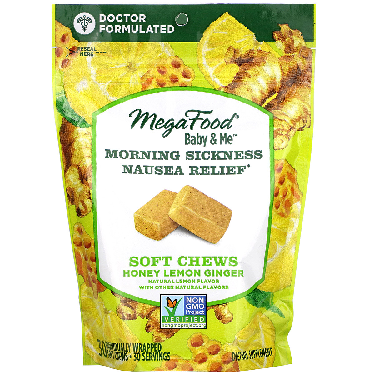 Утреннее облегчение тошноты Morning Sickness Nausea Relief, Мед Лимон Имбирь, MegaFood, 30 жевательных конфет
Утреннее облегчение тошноты Morning Sickness Nausea Relief, Мед Лимон Имбирь, MegaFood, 30 жевательных конфет